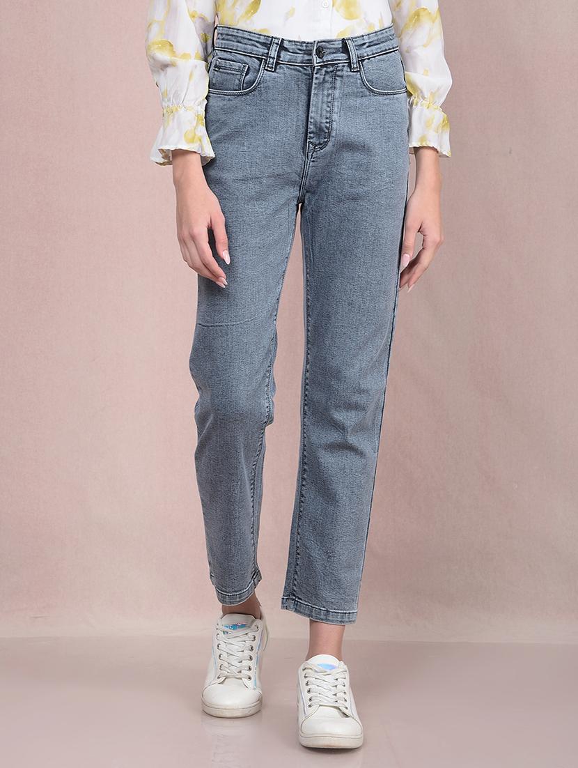 women solid mid rise staight fit jean - 21854829 - Zoom Image - 0