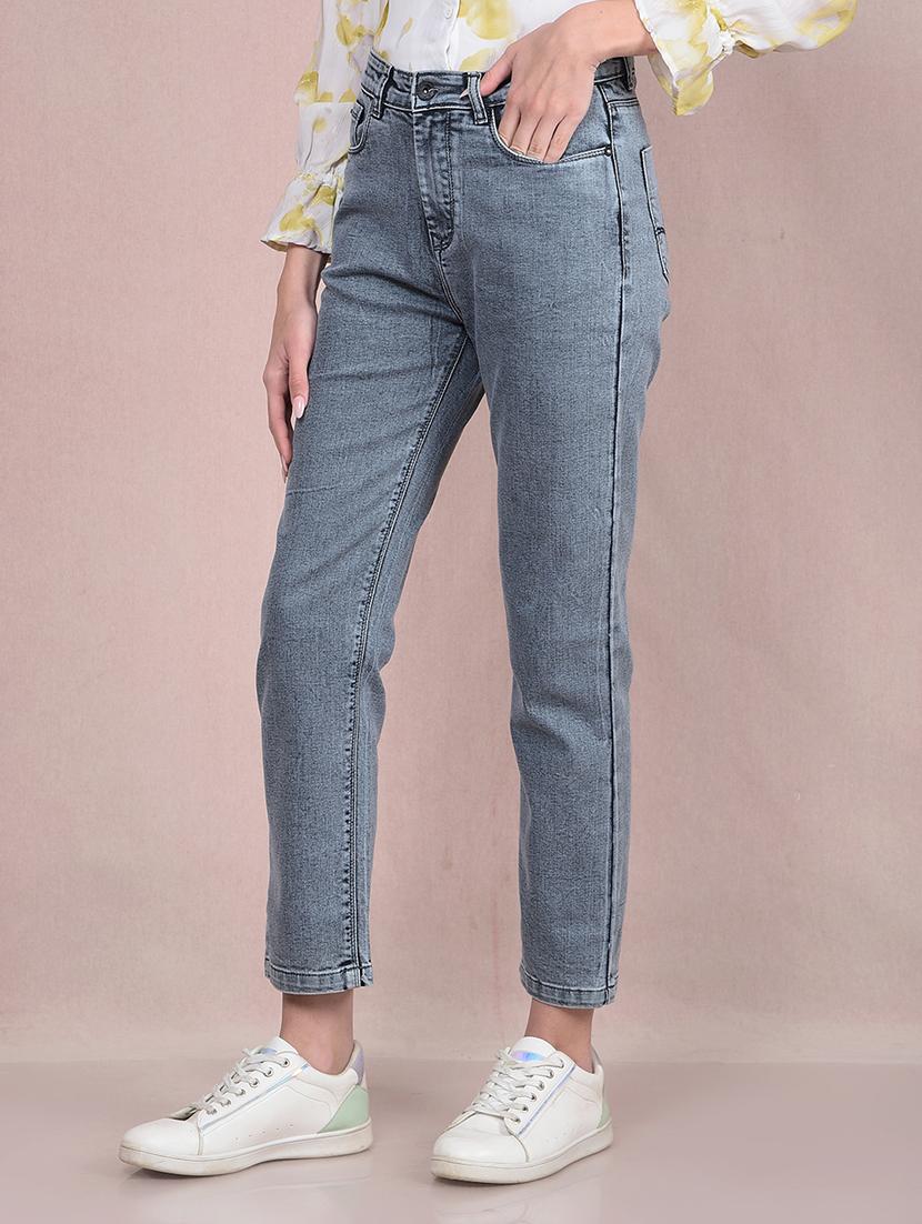 women solid mid rise staight fit jean - 21854829 - Standard Image - 1