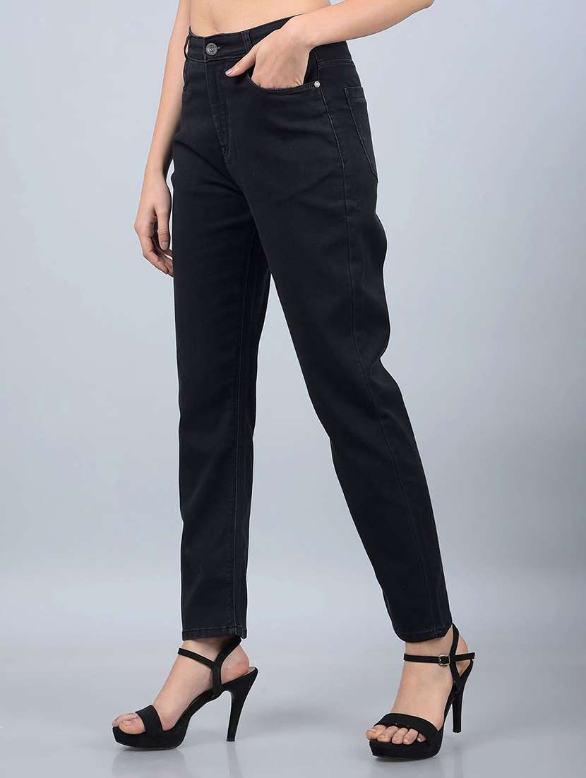 women solid mid rise straight fit jean - 21854836 -  Standard Image - 1
