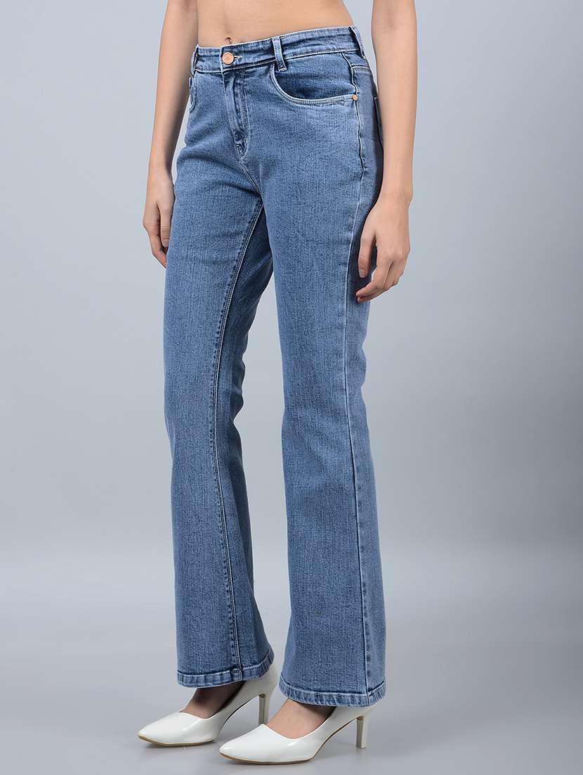 women solid mid rise bootcut jean - 21854838 -  Standard Image - 1