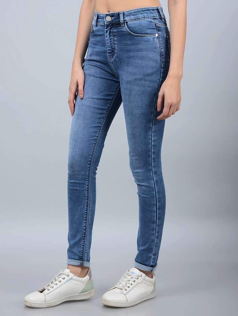 women solid high rise skinny fit jean - 21854840 -  Standard Image - 1