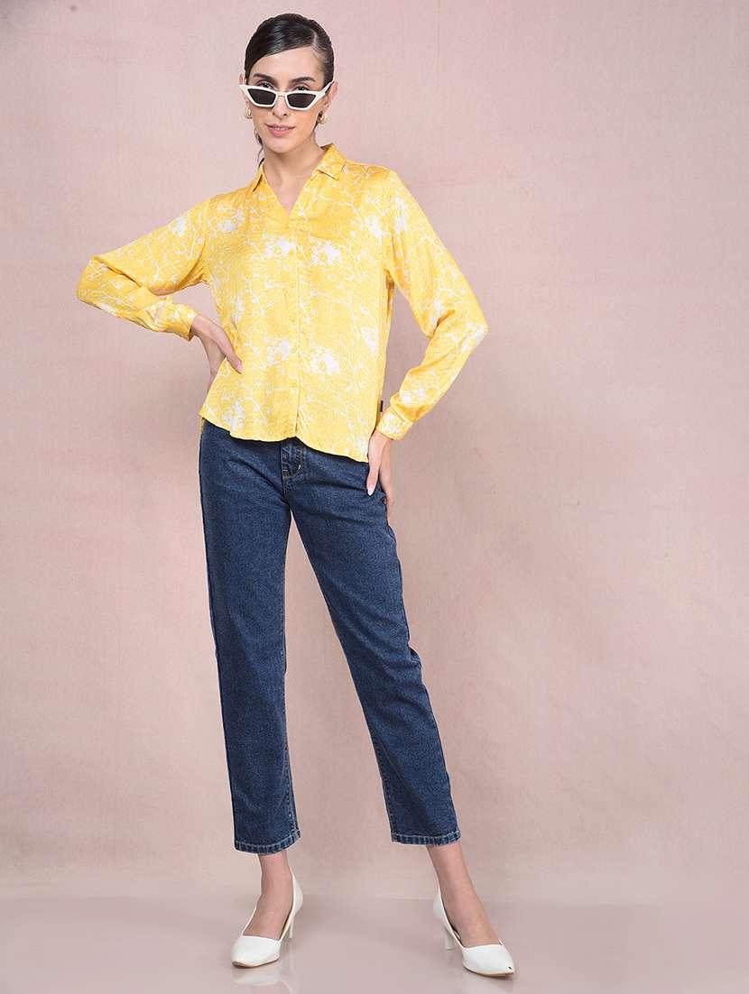women printed long sleeves high low shirt - 21854865 -  Standard Image - 6