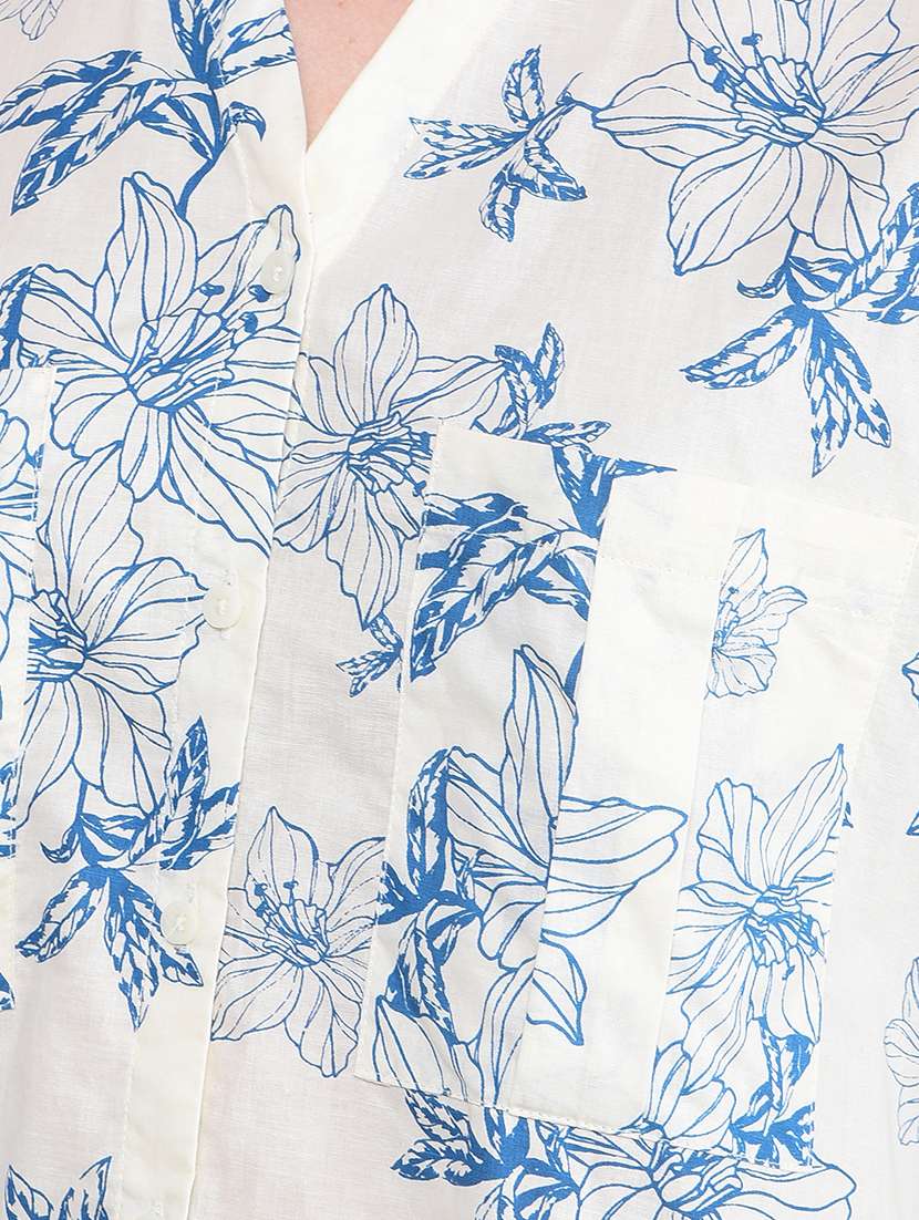 women printed long sleeves high low shirt - 21854867 -  Standard Image - 4