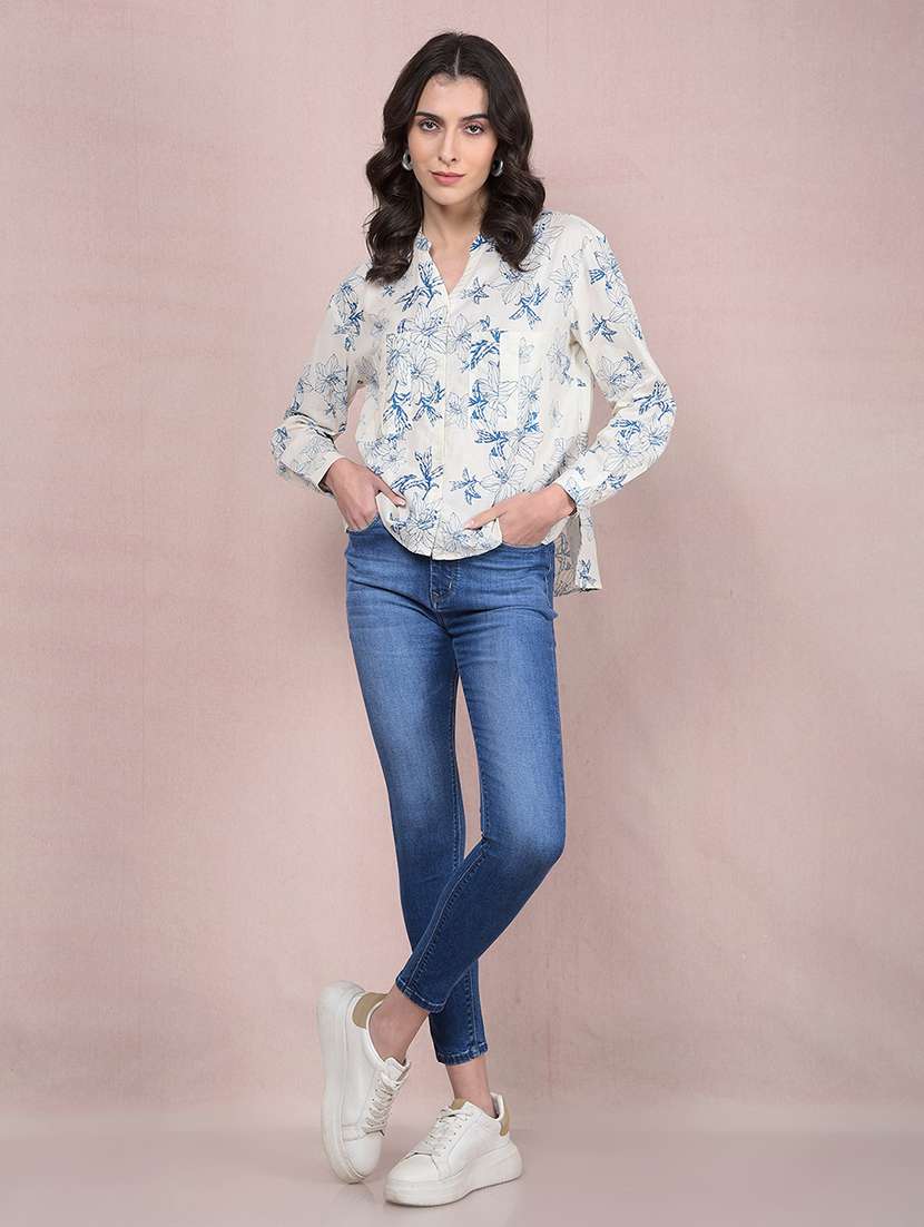 women printed long sleeves high low shirt - 21854867 -  Standard Image - 6