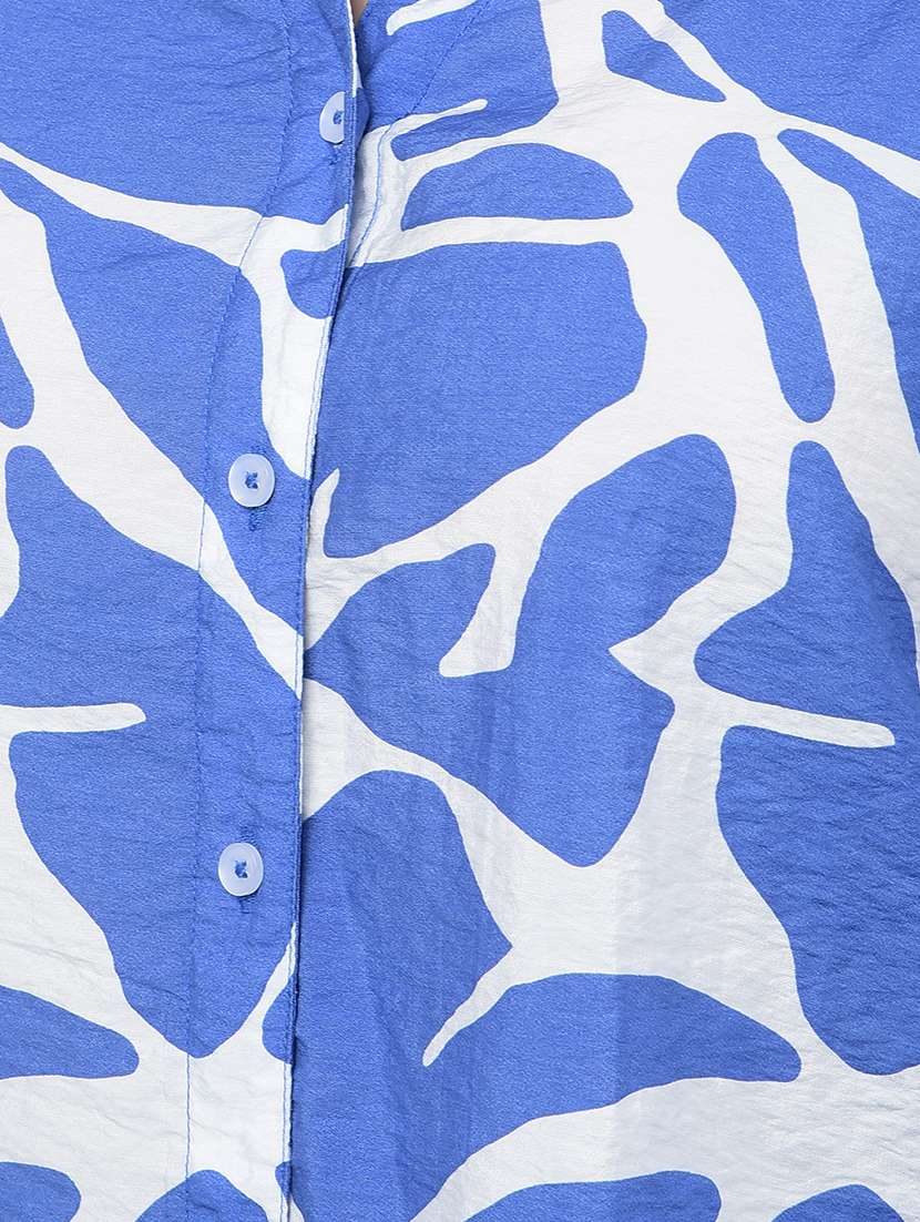 women printed long sleeves crop shirt - 21854869 - Standard Image - 4
