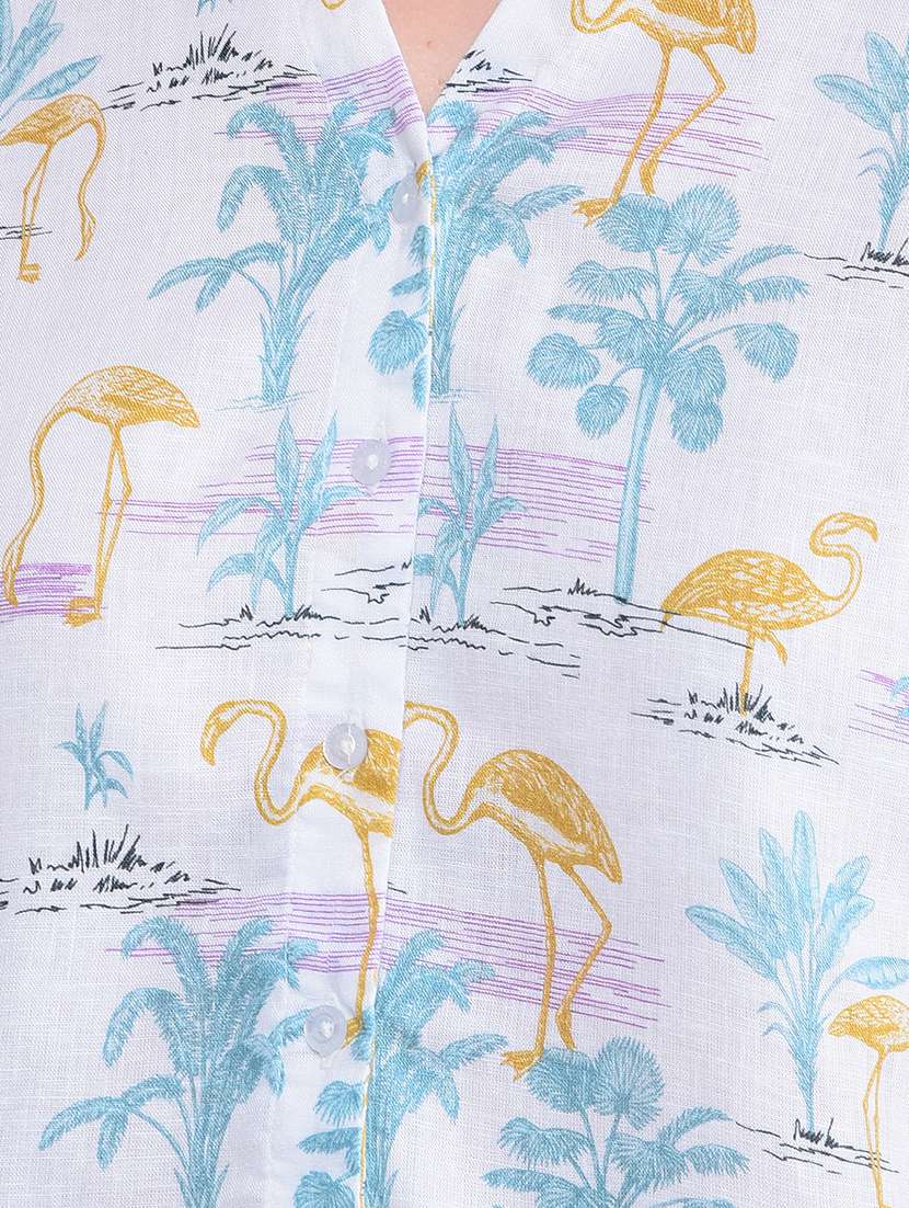 women printed long sleeves crop shirt - 21854872 -  Standard Image - 4