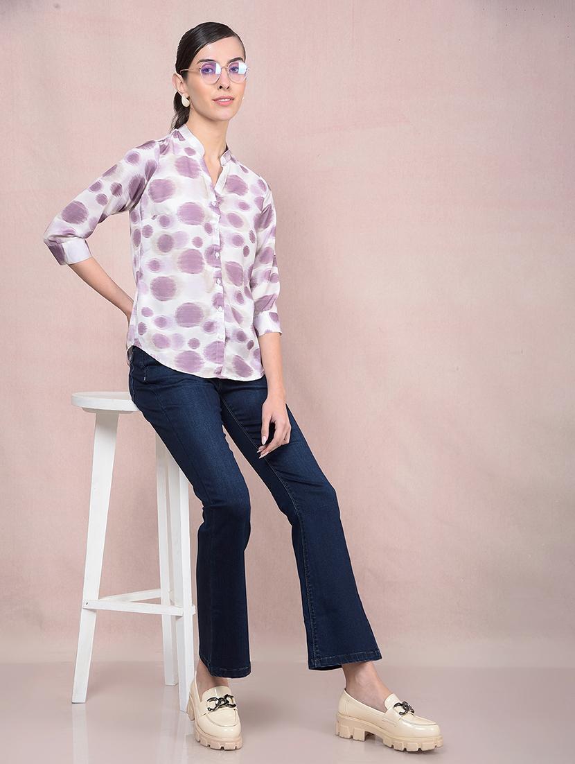 women printed mandarin neck regular shirt - 21854874 - Standard Image - 6