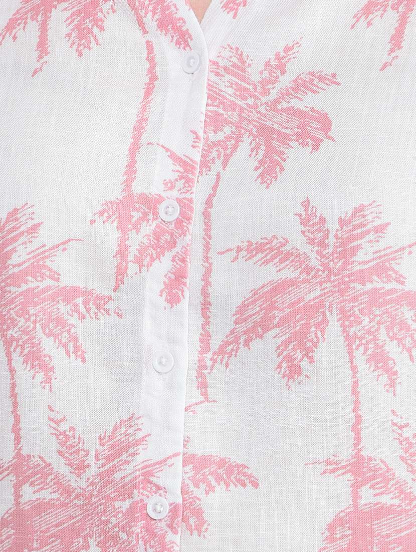 women printed mandarin neck regular shirt - 21854878 - Standard Image - 4
