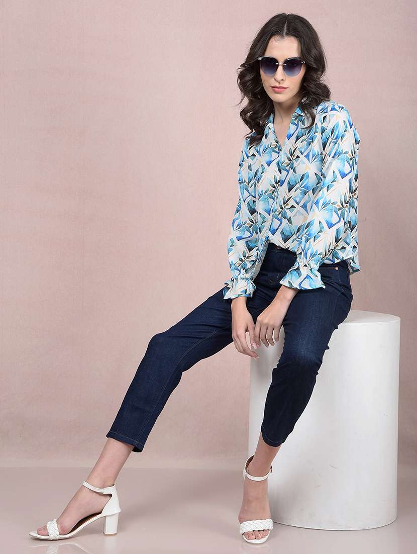 women printed collared regular shirt - 21854881 - Standard Image - 6