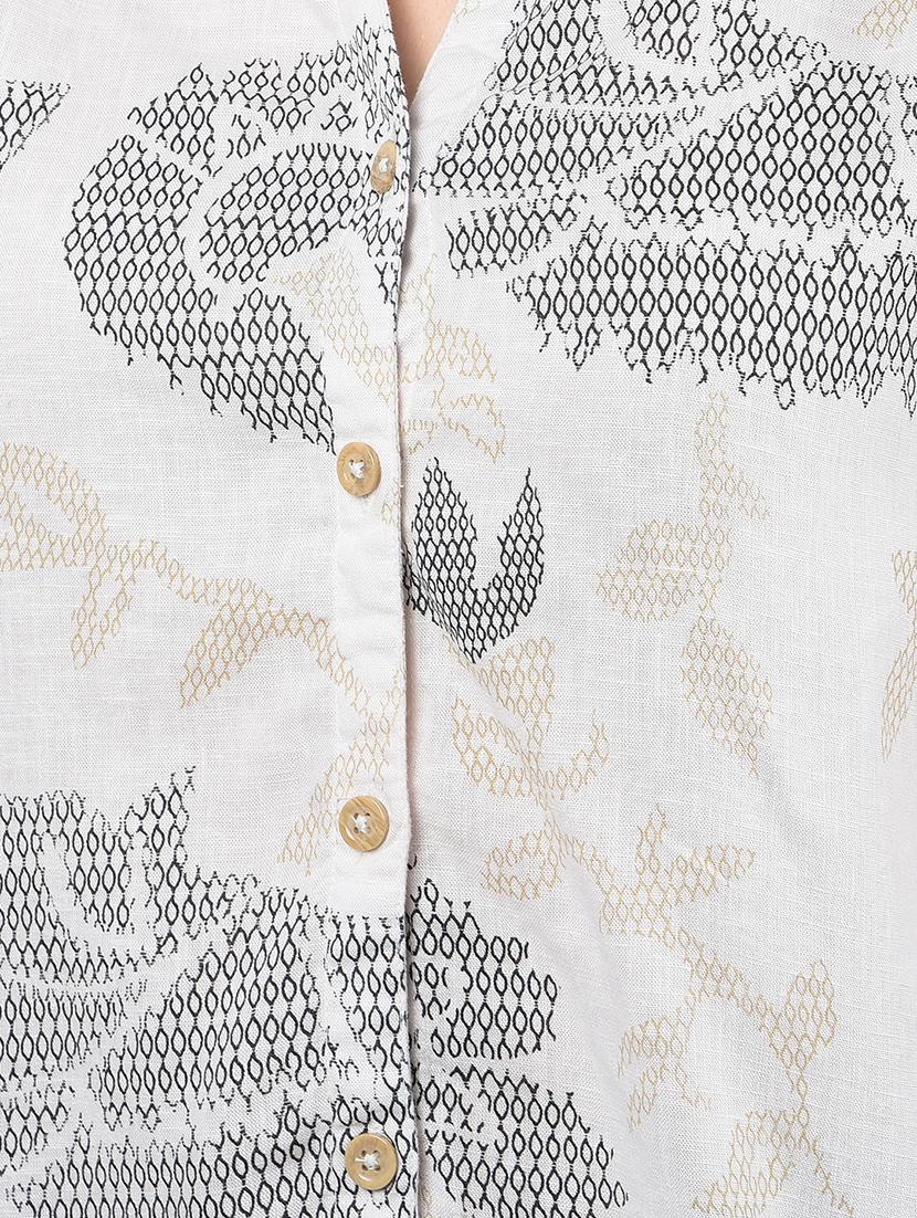 women printed long sleeves crop shirt - 21854882 - Standard Image - 4