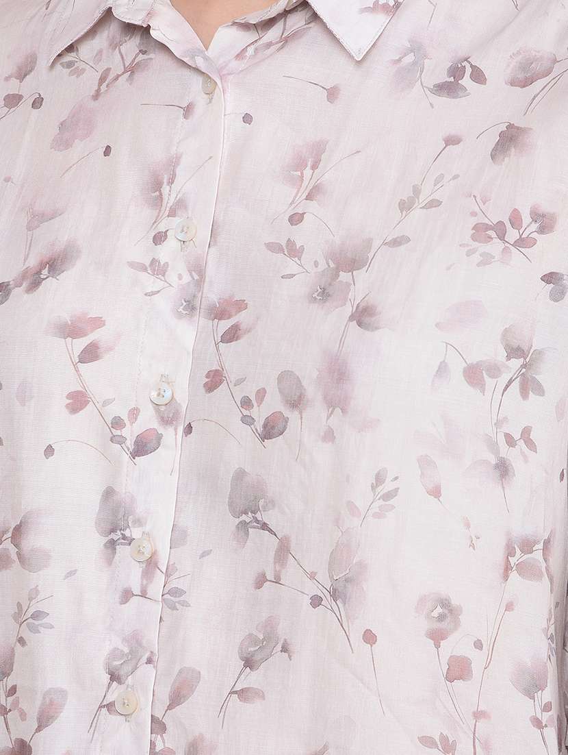 women printed collared high low shirt - 21854883 -  Standard Image - 4