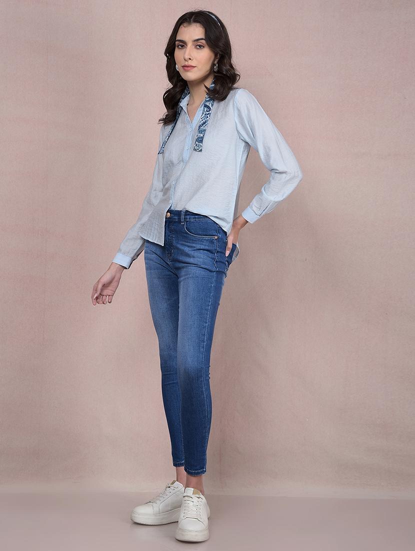 women solid collared regular shirt - 21854889 - Standard Image - 6