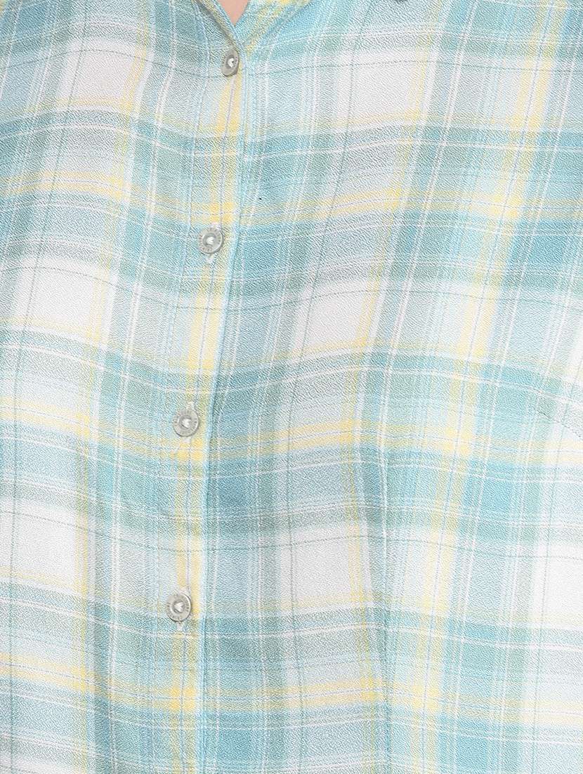 women checkered collared regular shirt - 21854891 -  Standard Image - 4