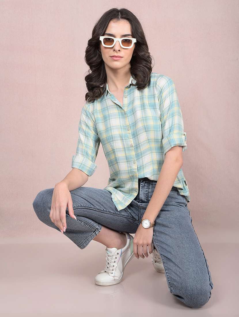 women checkered collared regular shirt - 21854891 -  Standard Image - 6