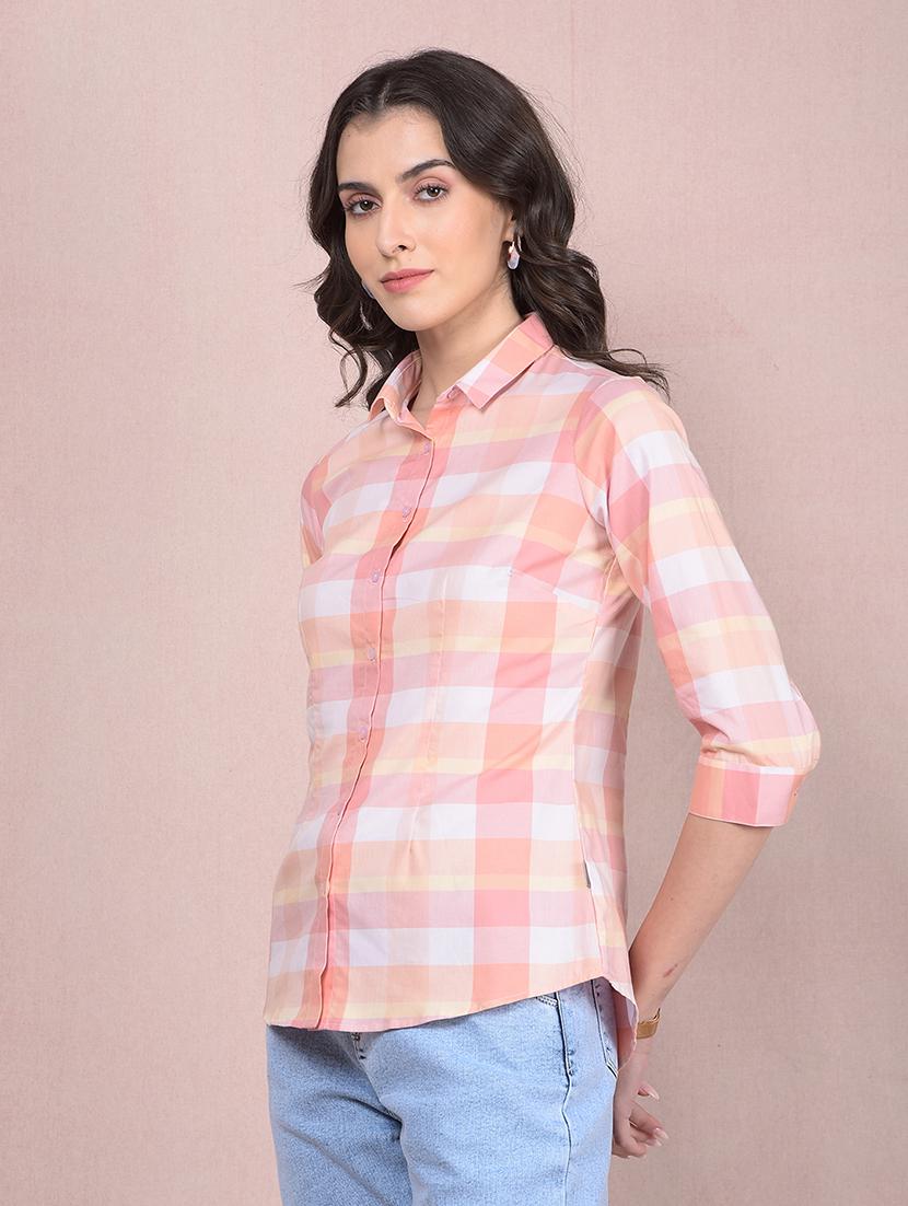 women checkered collared regular shirt - 21854901 - Standard Image - 1