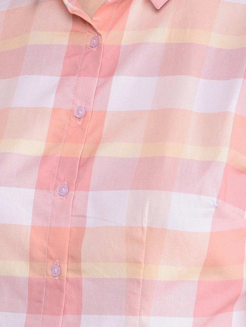 women checkered collared regular shirt - 21854901 - Standard Image - 4