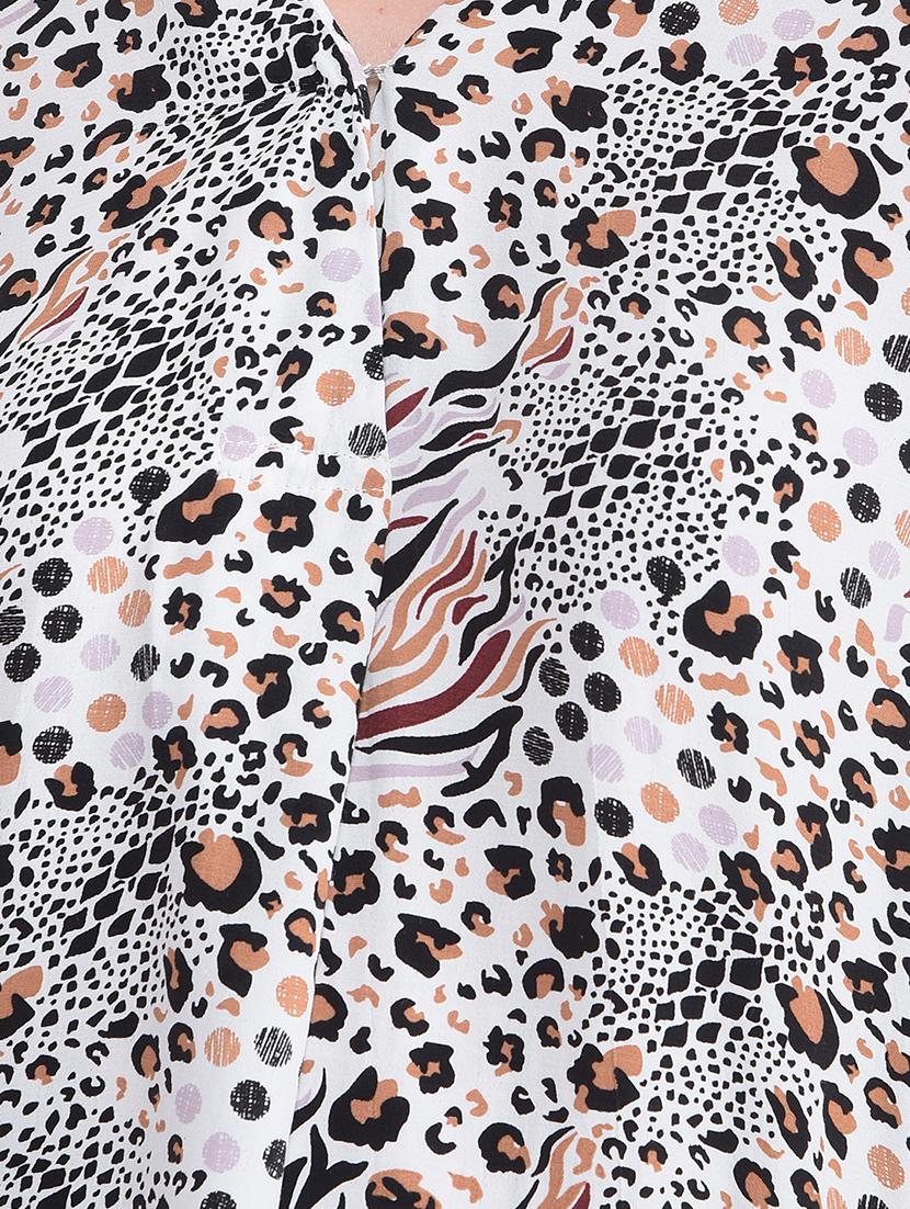 women animal printed mandarin neck regular shirt - 21854902 - Standard Image - 4