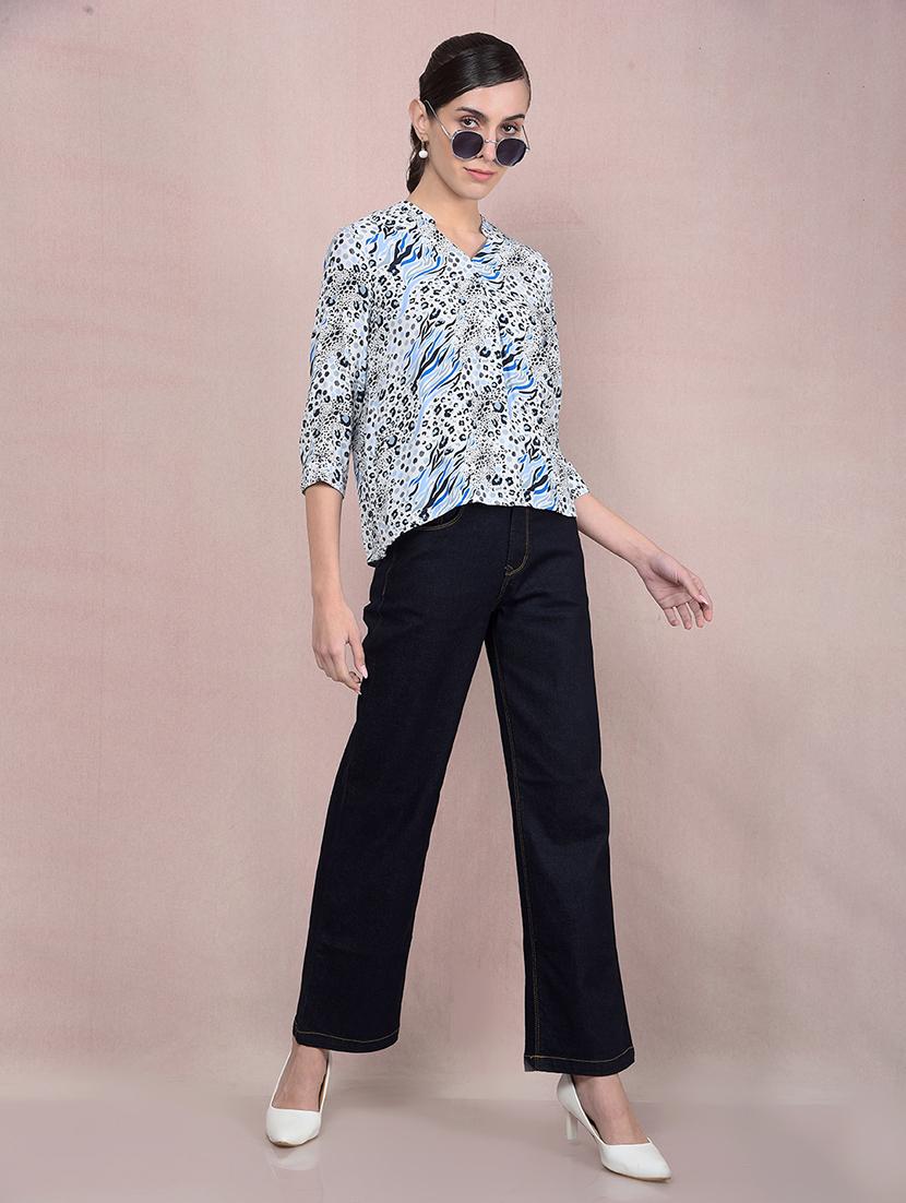 women animal printed mandarin neck regular shirt - 21854903 - Standard Image - 6