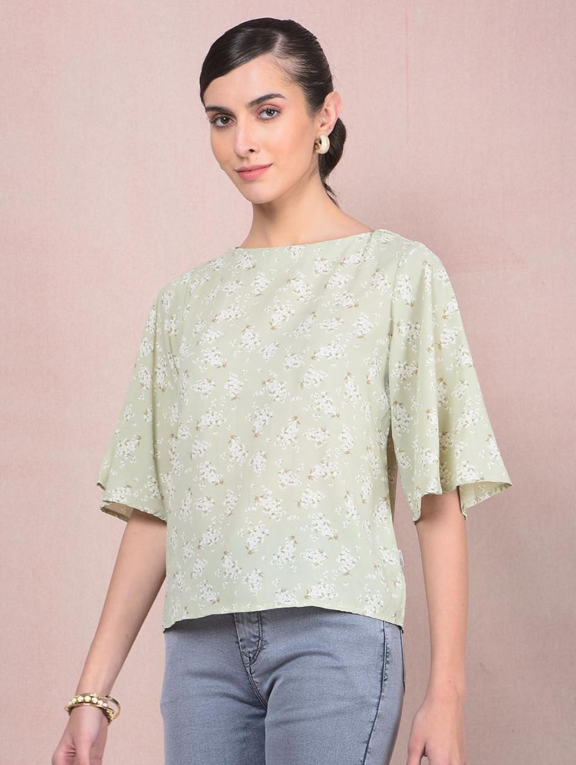 women printed flared sleeves regular top - 21854904 - Standard Image - 1