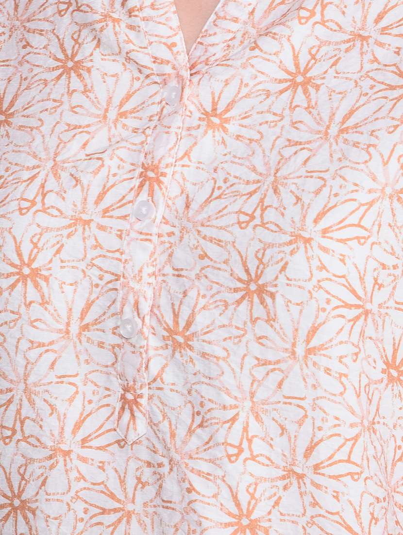 women printed mandarin neck regular top - 21854907 - Standard Image - 4