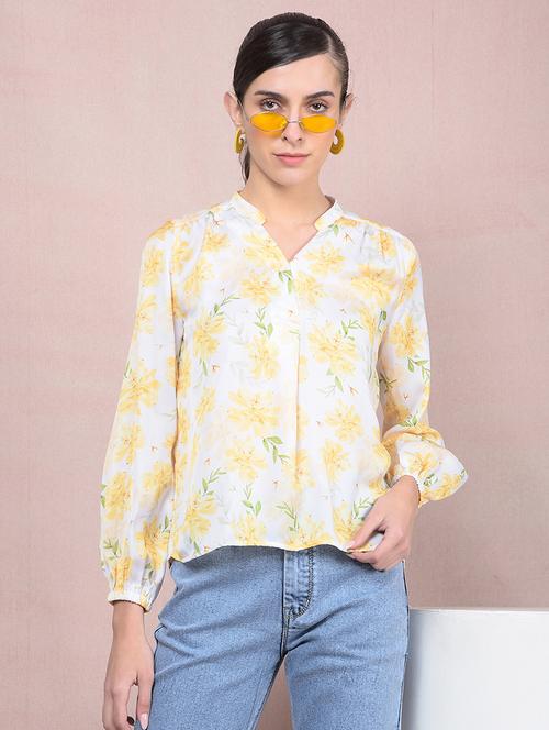 women floral printed puff sleeves regular top - 21854908 - Standard Image - 0