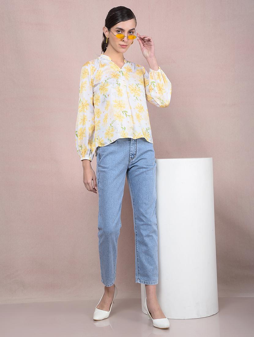 women floral printed puff sleeves regular top - 21854908 - Standard Image - 6