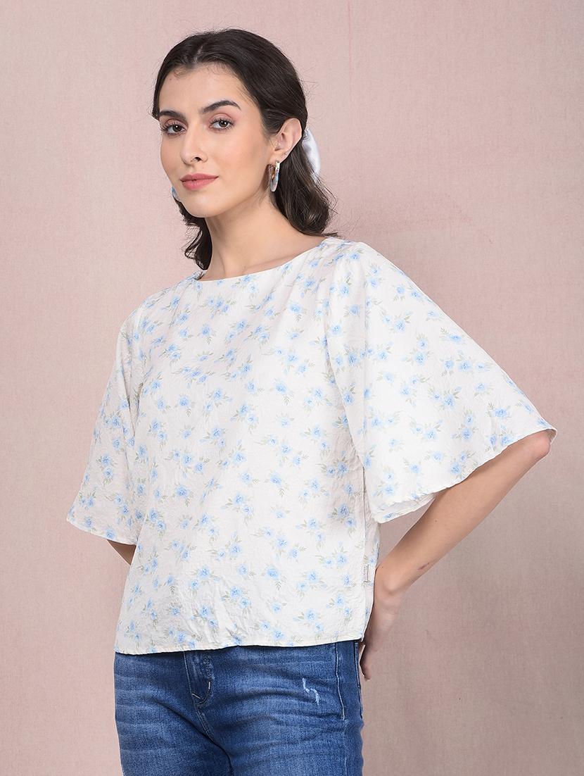 women floral printed flared sleeves regular top - 21854911 - Standard Image - 1