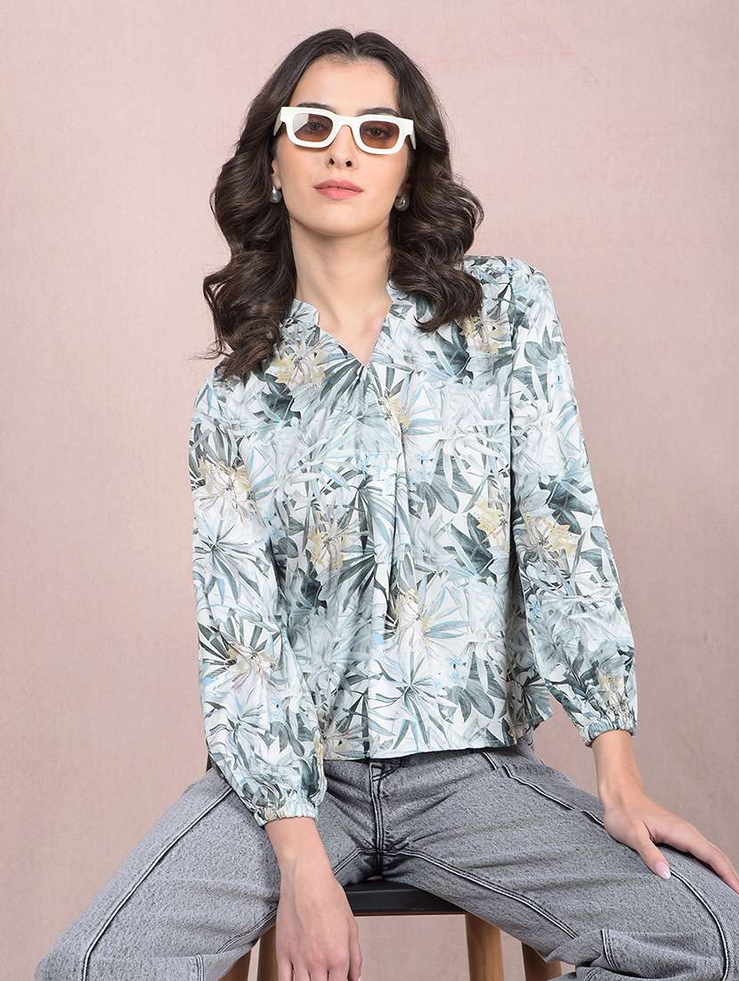 women printed puff sleeves regular top - 21854916 -  Zoom Image - 0