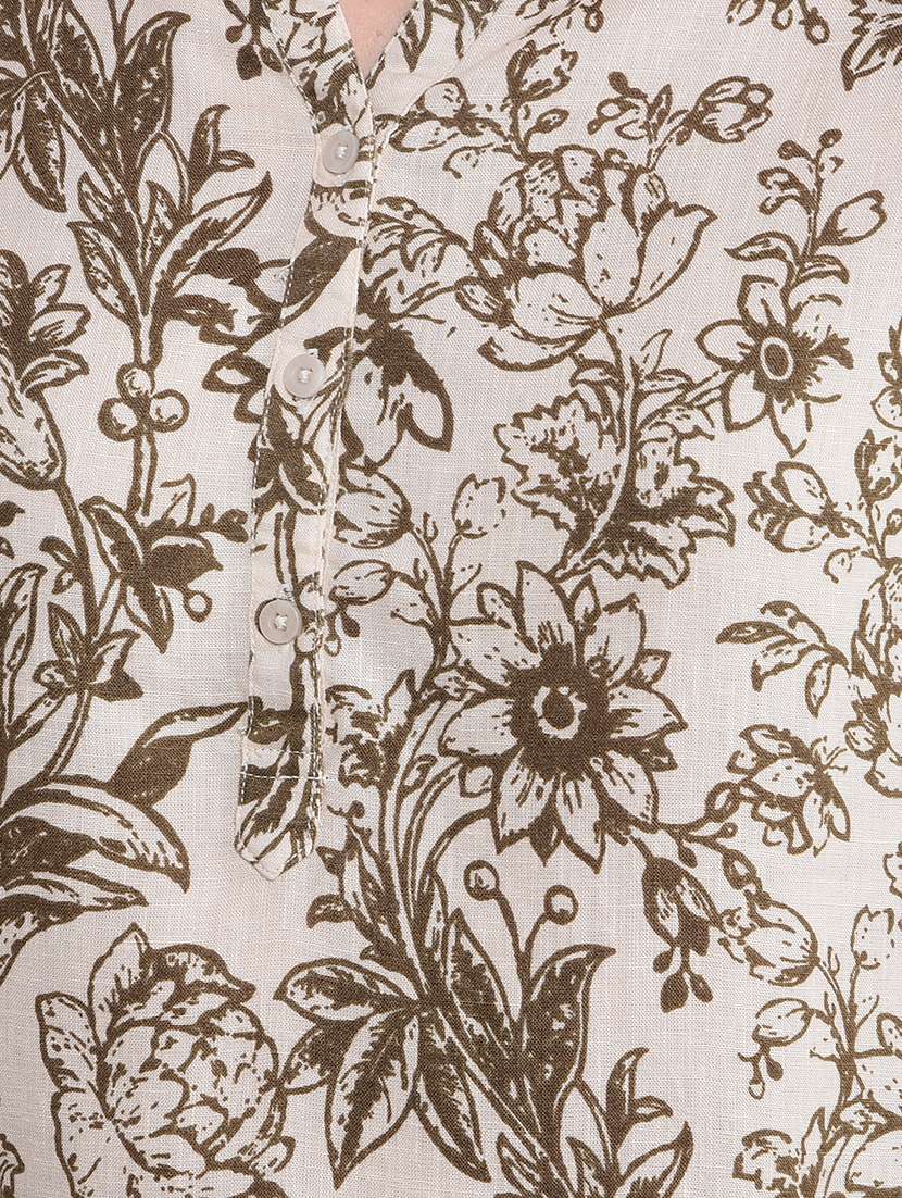 women printed mandarin neck high low top - 21854917 -  Standard Image - 4