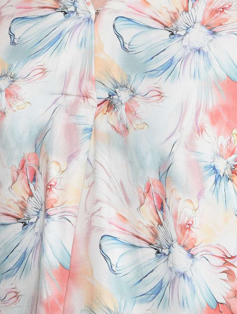 women printed mandarin neck regular top - 21854919 -  Standard Image - 4