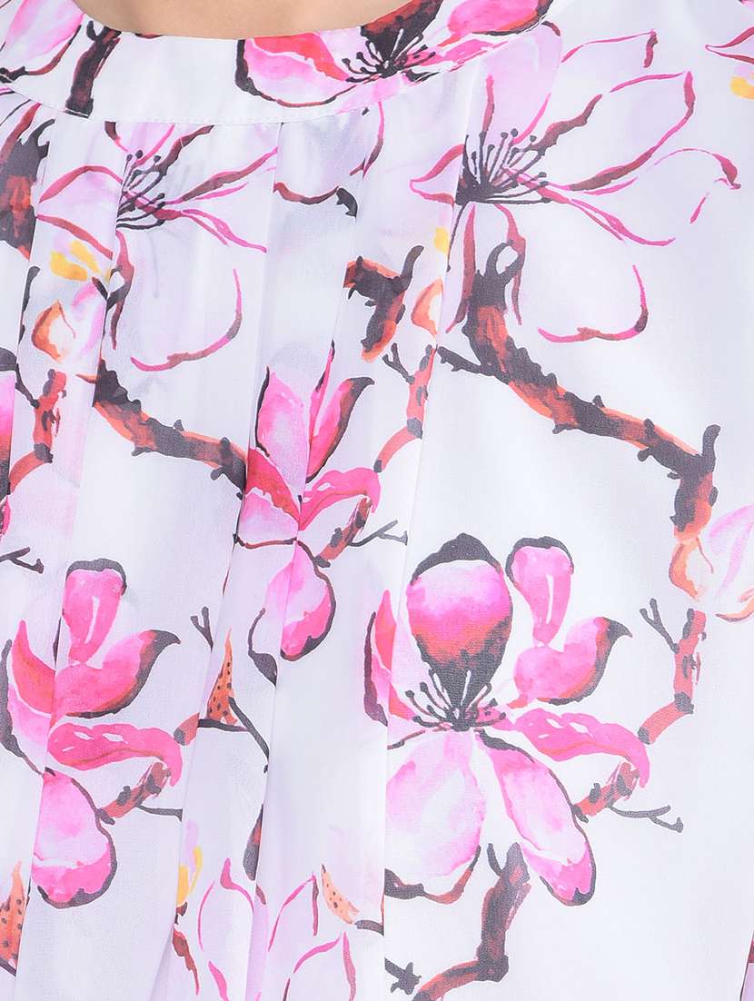 women floral printed puff sleeves regular top - 21854921 -  Standard Image - 4