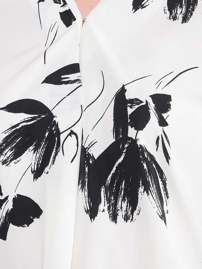 women printed mandarin neck regular top - 21854922 -  Standard Image - 4