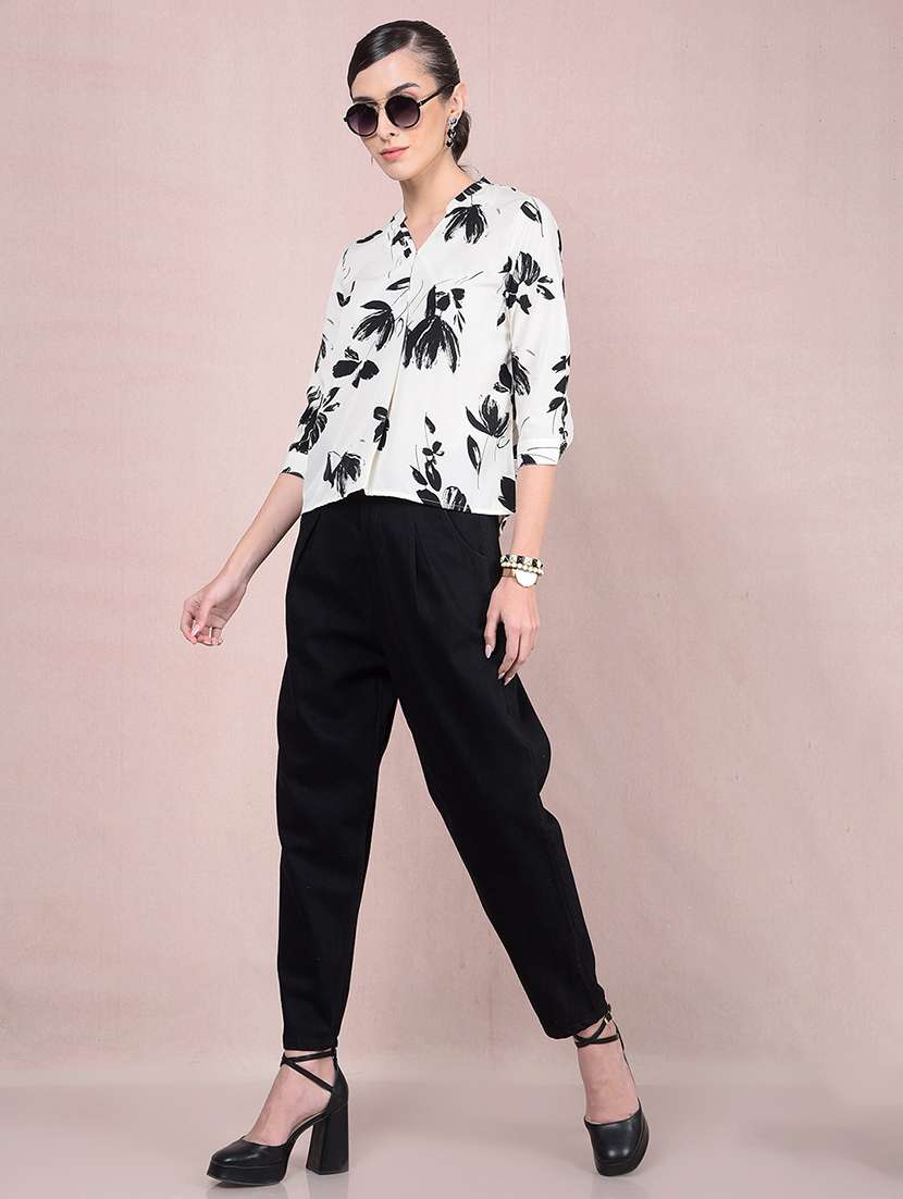 women printed mandarin neck regular top - 21854922 -  Standard Image - 6