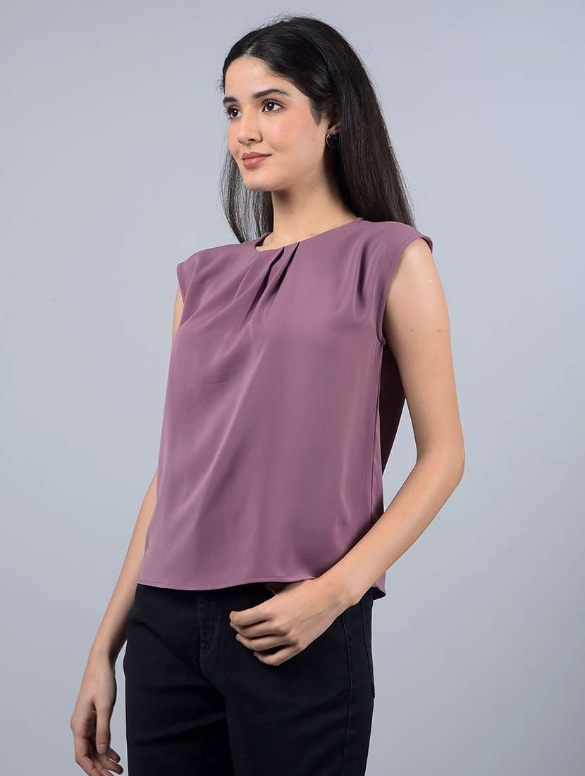 women solid sleeveless regular top - 21854924 -  Standard Image - 1