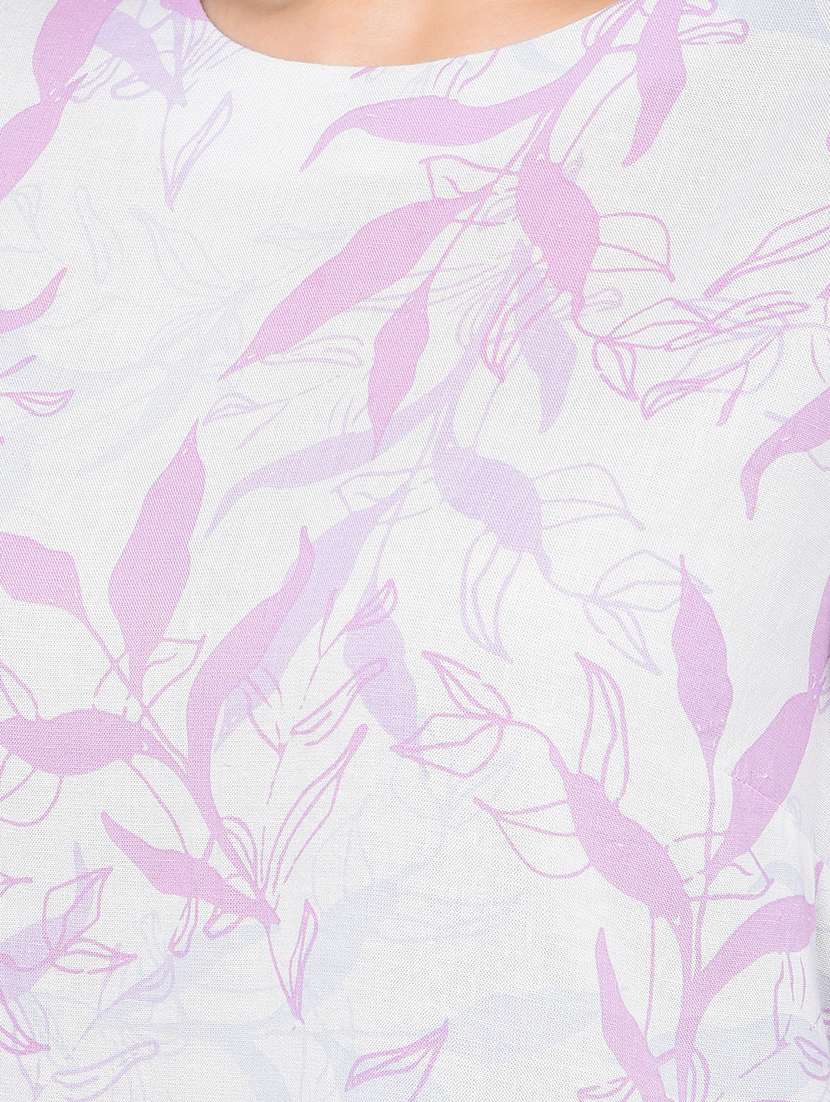 women printed round neck high low top - 21854927 -  Standard Image - 4