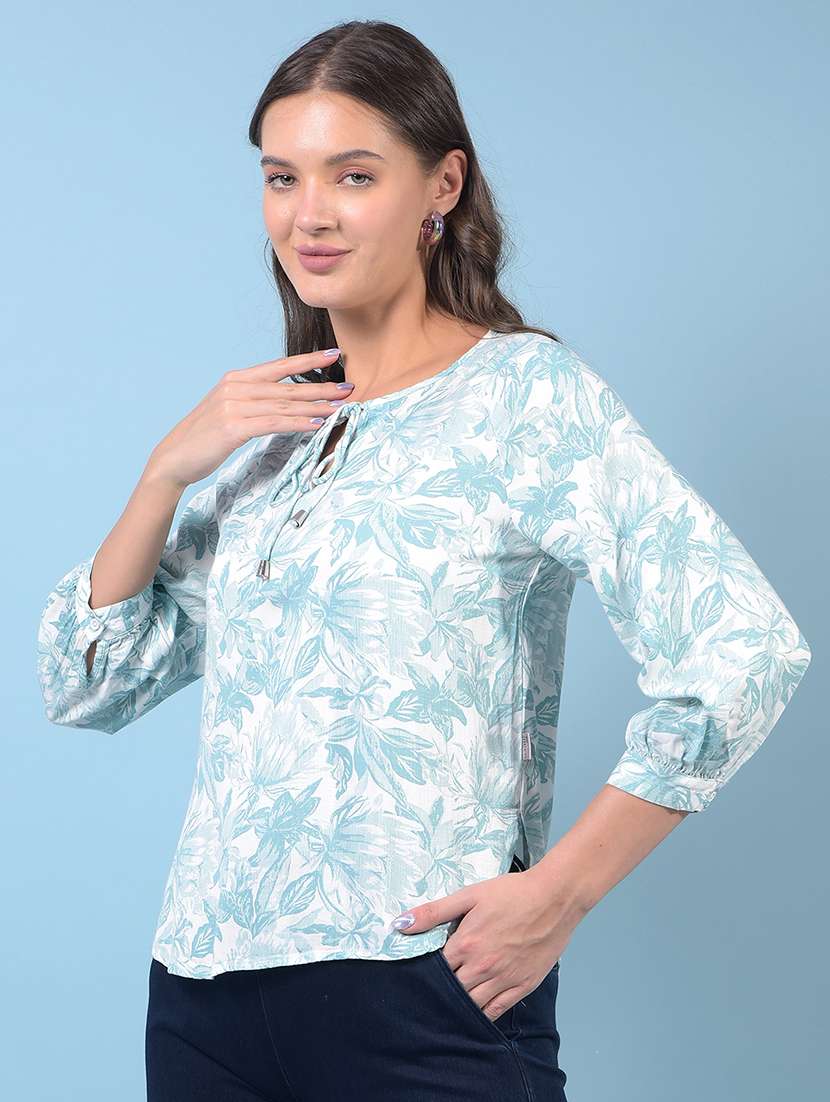 women printed three quarter sleeves regular top - 21854929 -  Standard Image - 1