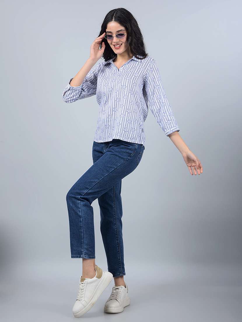 women printed collared regular top - 21854932 - Standard Image - 6