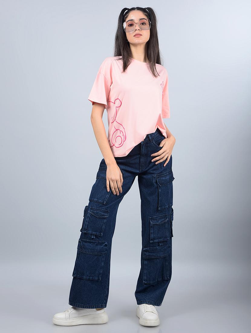 women printed short sleeves oversized t-shirt - 21854943 - Standard Image - 6