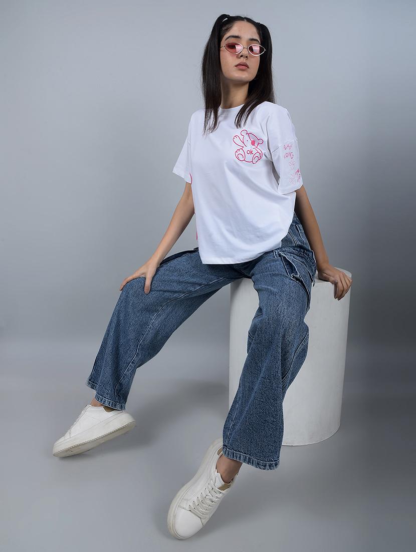 women printed short sleeves oversized t-shirt - 21854944 - Standard Image - 6