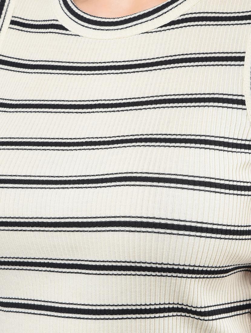 women striped sleeveless crop top - 21854945 - Standard Image - 4