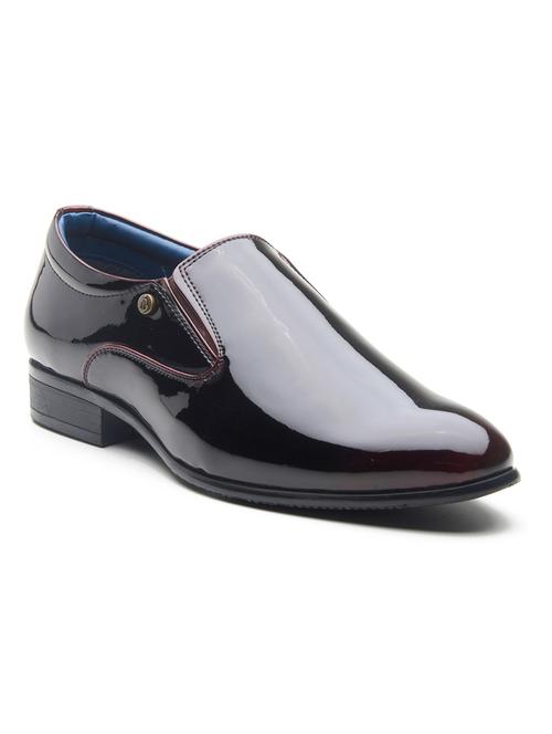 men maroon slip on formal shoes - 21854949 - Standard Image - 0