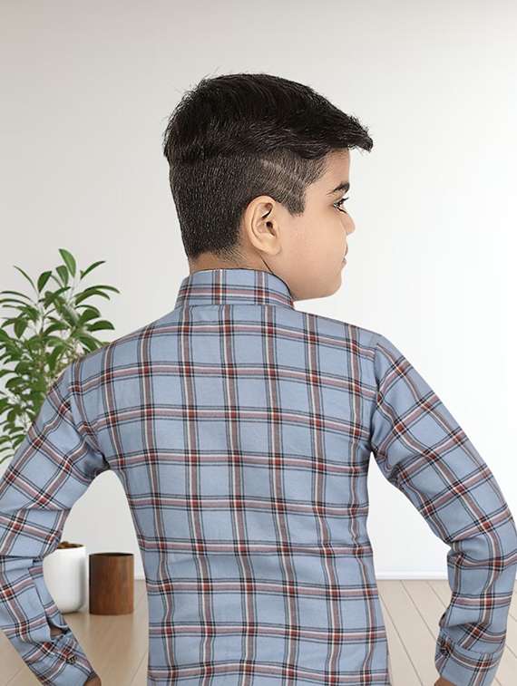 boys checkered long sleeve casual shirt - 21854991 -  Standard Image - 1