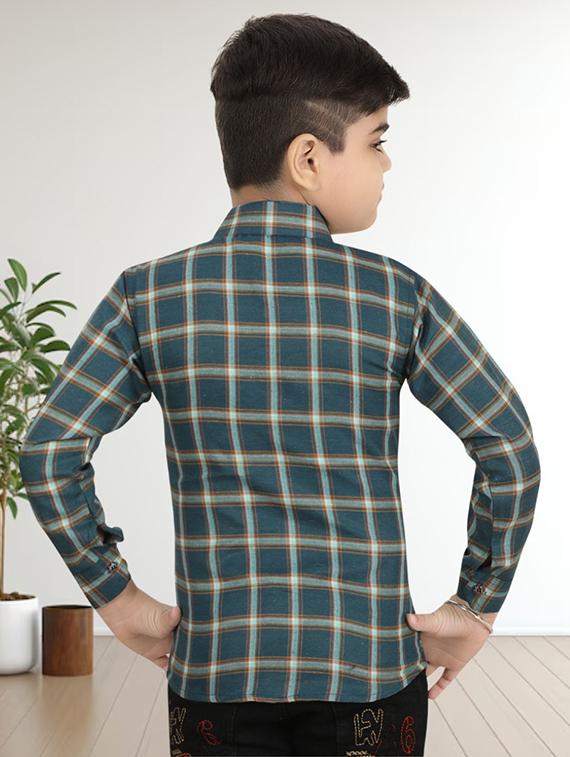 boys checkered long sleeve casual shirt - 21854992 - Standard Image - 1