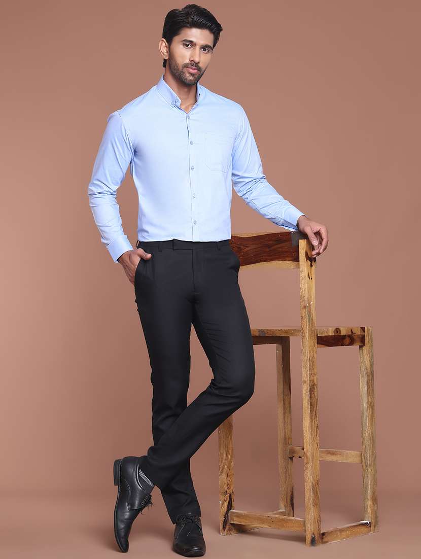 men solid long sleeve slim fit formal shirt - 21855044 -  Standard Image - 4