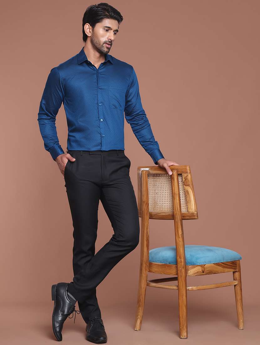 men polka dot long sleeve slim fit formal shirt - 21855051 -  Standard Image - 4