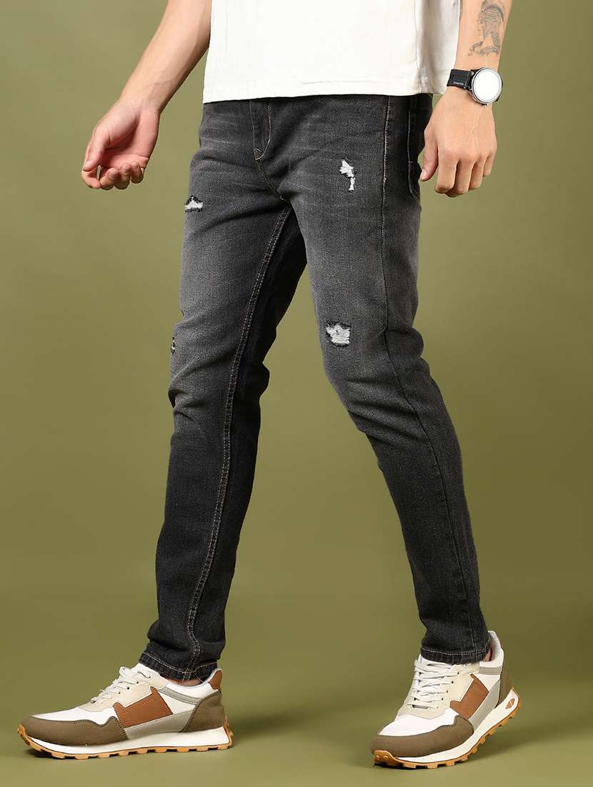 men grey mid rise ankle length jeans - 21855147 -  Standard Image - 1