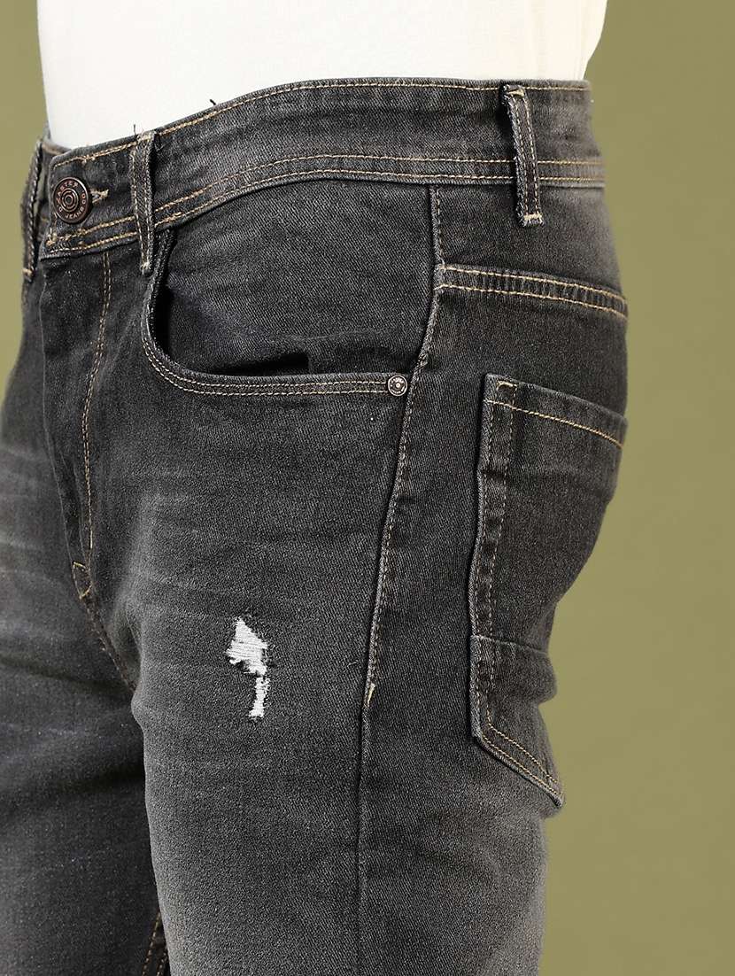 men grey mid rise ankle length jeans - 21855147 -  Standard Image - 4