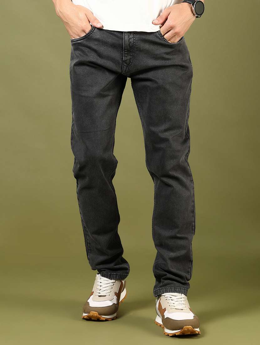 men plain mid rise full length jeans - 21855152 -  Standard Image - 1
