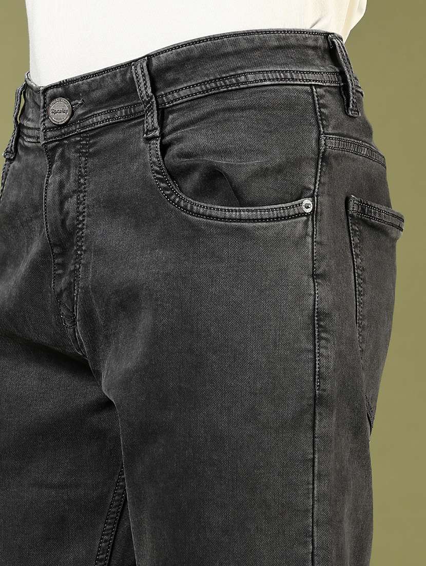 men plain mid rise full length jeans - 21855152 -  Standard Image - 4