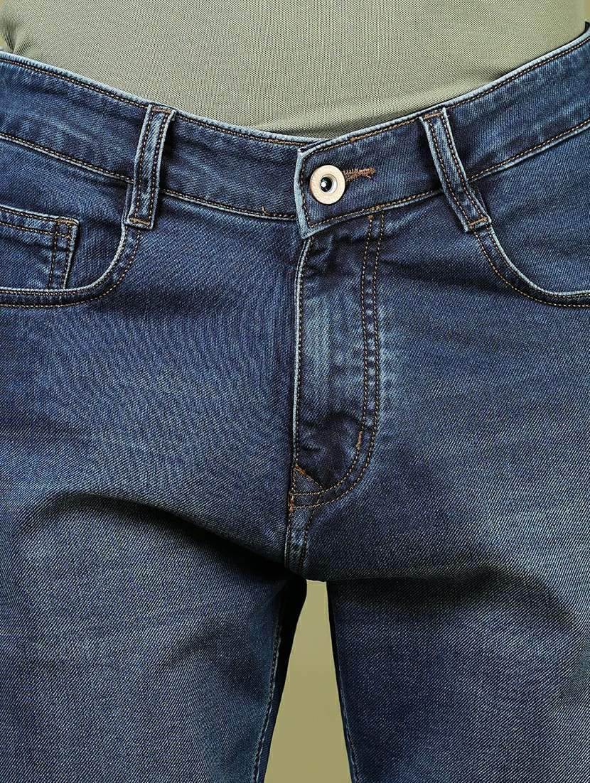 men plain mid rise full length denim jeans - 21855171 -  Standard Image - 4